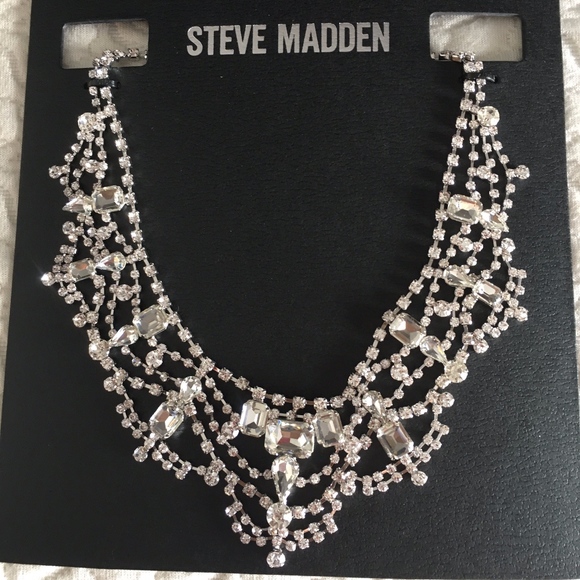 Steve Madden Dressy Multi Shaped Rhinestone Neckla - Picture 1 of 1